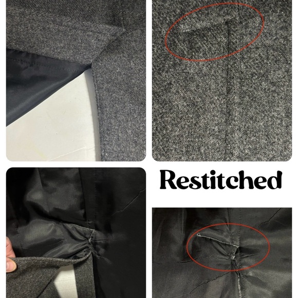 Vtg royal coachman Thinsulate 3M 3 button charcoal gray coat wool blend 56R - Picture 13 of 14
